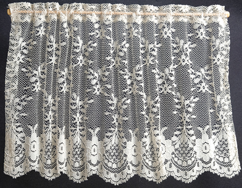 Dollhouse Miniature Curtains: Lace Picture Window, Ecru